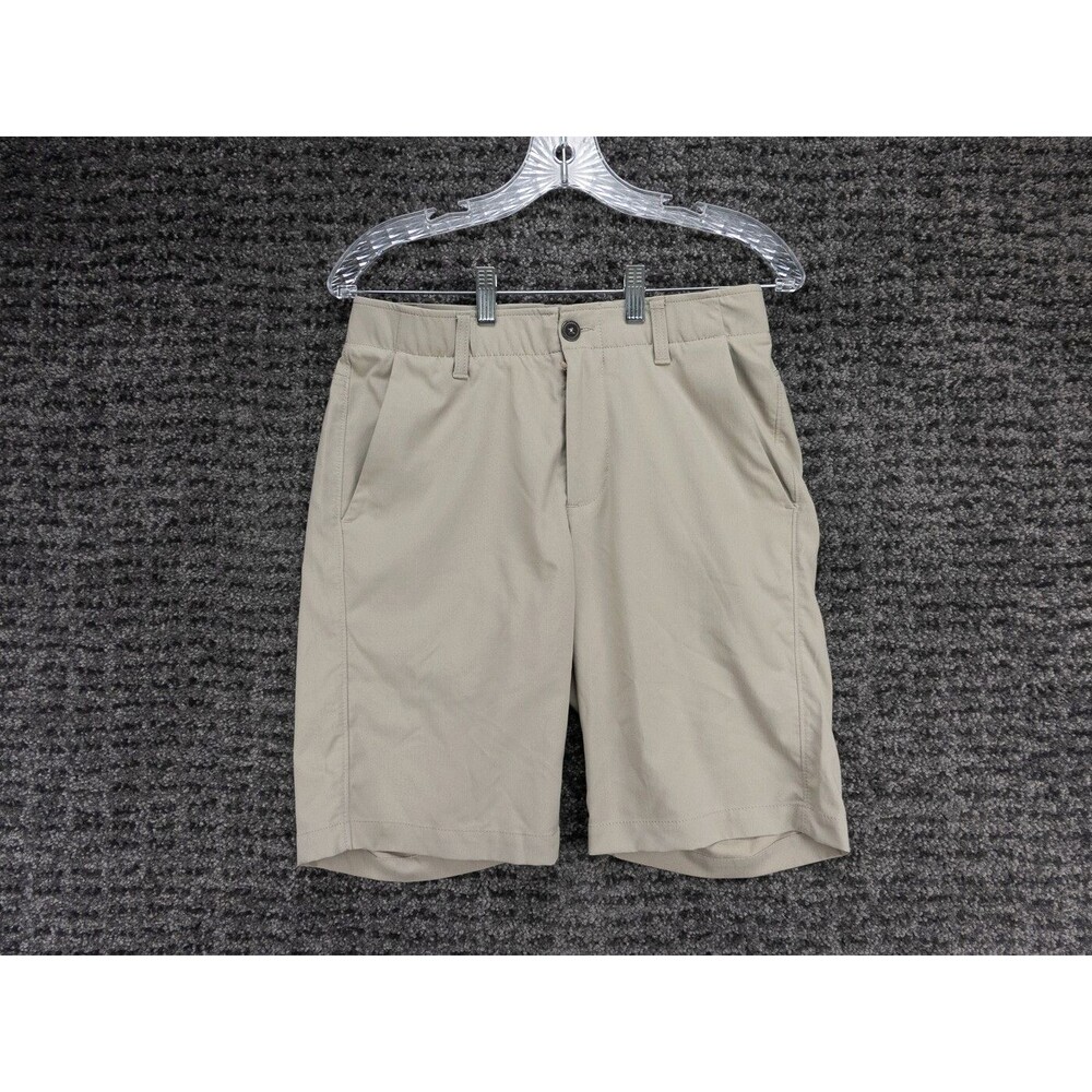 Under Armour Chino Shorts Mens 30 Beige Flex Waist Stretch Wicking Casual Golf